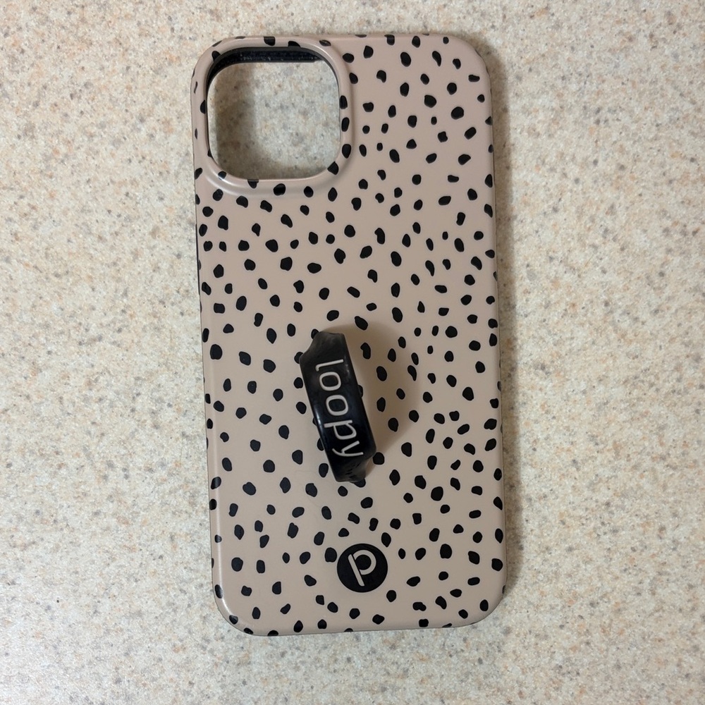 Loopy Case Tan and Black Dotted Phone Case - iPhone 13